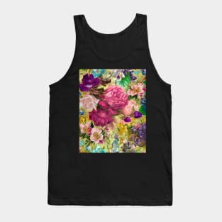 Elegant Vintage floral pattern heaven, shabby chic, plants pattern, botanical illustration, yellow vintage floral Tank Top